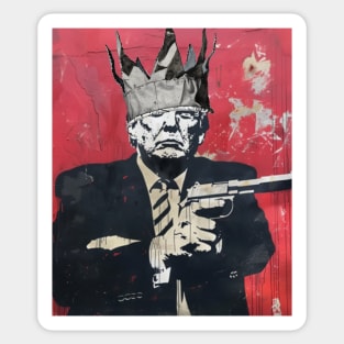 Donald Trump: King Trump on a Dark Background Sticker